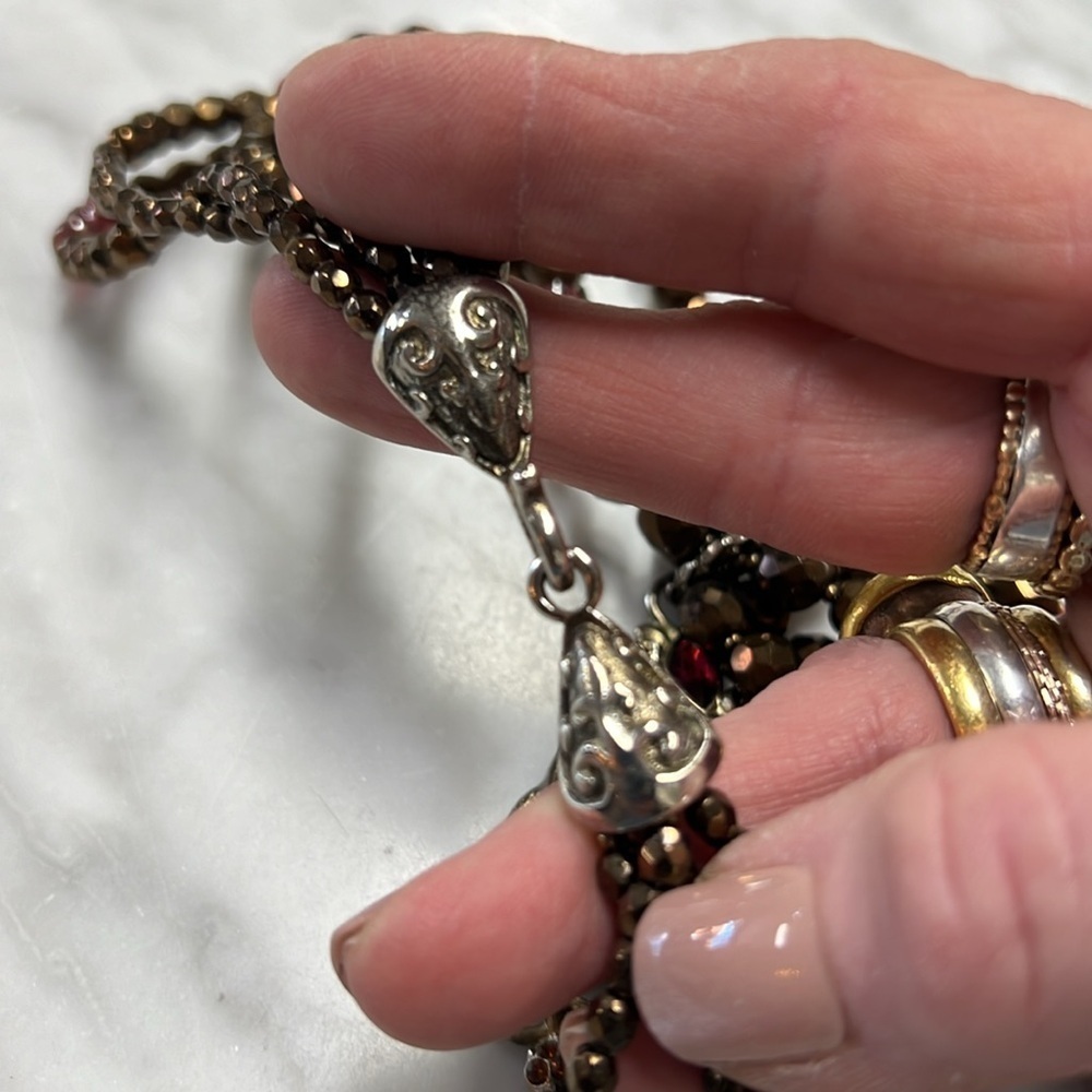 80's Vintage Jay Strongwater Multi Strand Crystal Necklace with Pendant - Picture 7 of 16